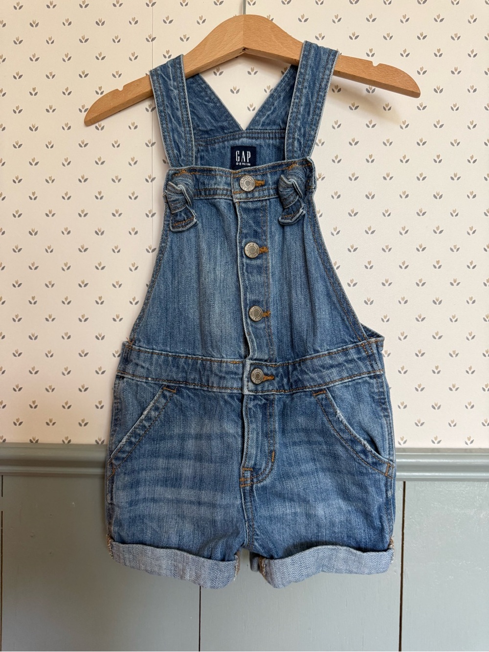GAP 100% Cotton Denim Shortalls in Blue